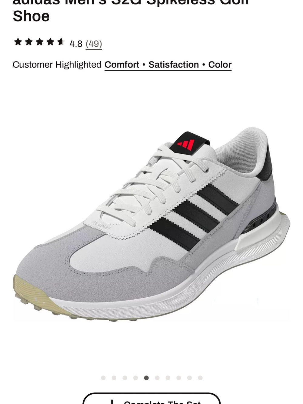 adidas Men’s White, Gray & Black Athletic Golf Shoes, size 11.5